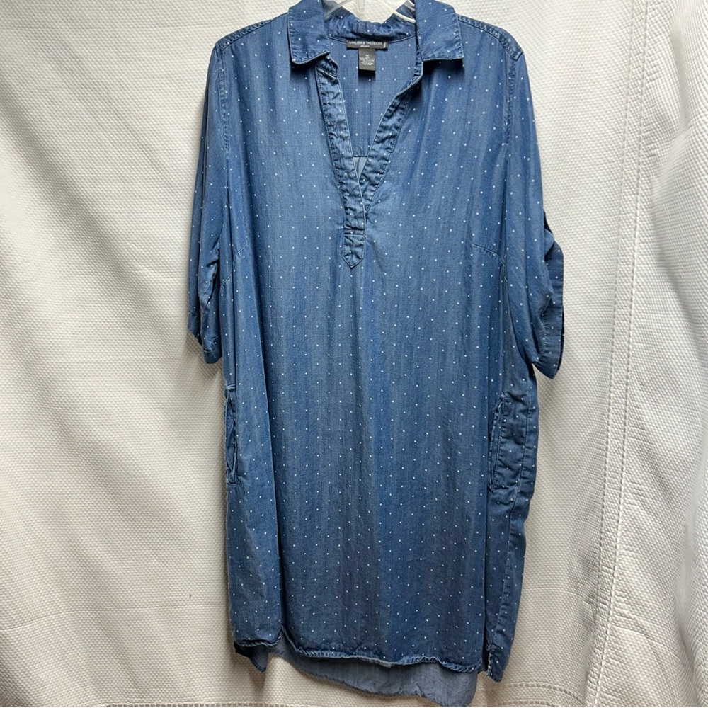 Chelsea & Theodore Blue Midi Dress Relaxed Fit